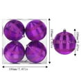 thumbnail image 4 of HBBKVI Shatterproof Plastic Christmas Ball Ornaments Purple, 4 Pcs 3.9in Striped Multicolor Set for Christmas Tree and Holiday Decor, 4 of 5