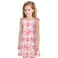 thumbnail image 1 of Fotbe Pigs Head And Donuts Vestido de Dormir para Niñas de 3 a 10 Años, Mangas Cortas, Estilo Princesa, Pijama Camisón con Mangas Voladas-Medium, 1 of 6