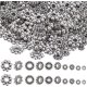 thumbnail image 1 of 1 caja de 500 cuentas espaciadoras de plata tibetana, pequeñas cuentas espaciadoras de margaritas plateadas, surtidas, de metal, con forma de copo de nieve y flores, a granel, 1 of 6