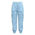 thumbnail image 6 of RUTAYY Women's Pants High Waist Wide Leg Solid Color Cargo Bottoms Loose Fit Casual with Pockets Comfortable Everyday Wear Elegant Holiday Trousers, 6 of 6