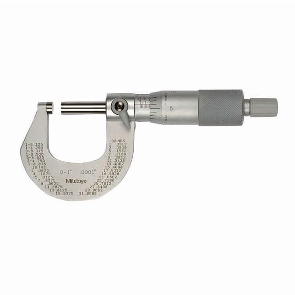 Mitutoyo Outside Mic, 0-1, Ratchet, NIST, Case 102-327-10CAL