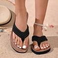 thumbnail image 5 of Iyufng Women Sandals Chunky-Sole Thong Slippers Summer Fashion Casual Flats Beach Sandals, 5 of 9