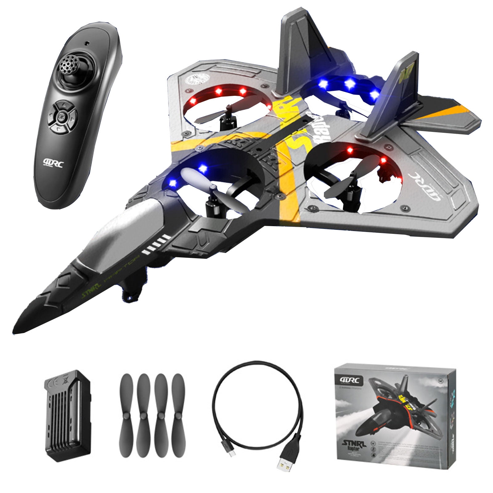 Rc Airplanes, Remote Control Airplanes Glider 2.4 GHZ, Fighter Aircraft Model Glider, Easy to