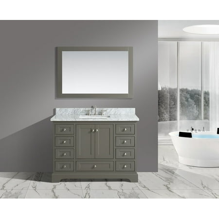 Italian White Carrara Marble - UrbanFurnishing.net - Jocelyn 48-Inch (48