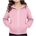 thumbnail image 4 of felwors Girls Zip Up Hoodies Kids Casual Long Sleeve Sweatshirt Fall Jacket with Pockets (Pink,9-10 Years), 4 of 6