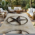 thumbnail image 3 of Fsddascl Farmhouse Vintage Outdoor Rug for Patio/Deck/Porch, Non-Slip Large Area Rug 5 x 8 Ft, Country Western Texas Star Aesthetic Indoor Outdoor Rugs Washable Area Rugs, Camping Rug Carpet, 3 of 5