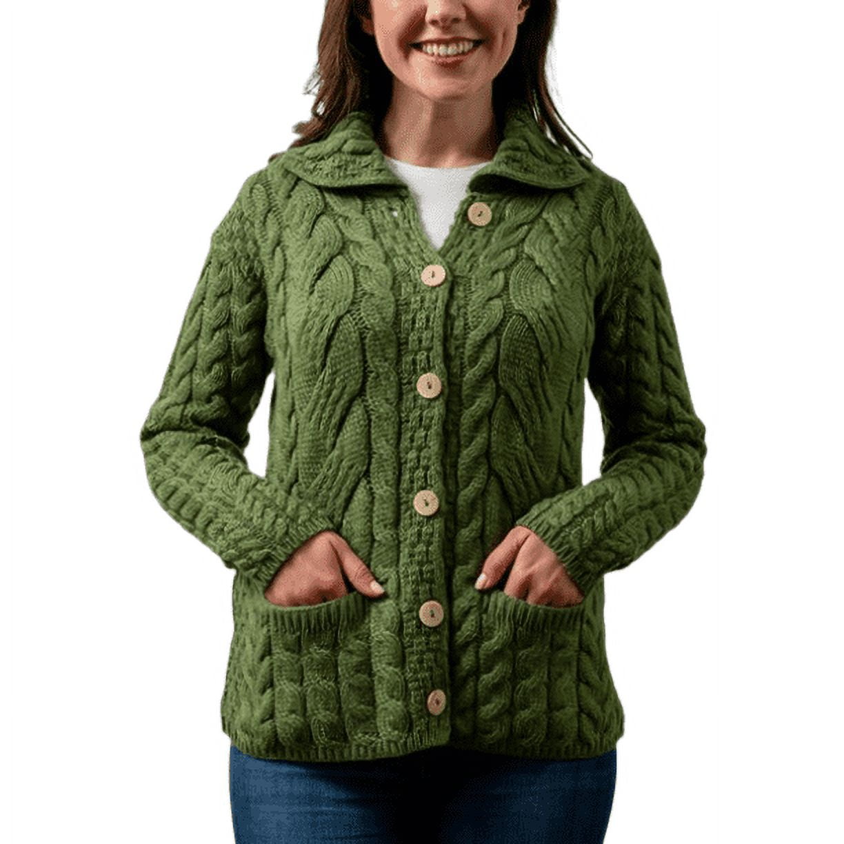 Cardigan Bouton Et Dentelle 100 % Laine Mérinos