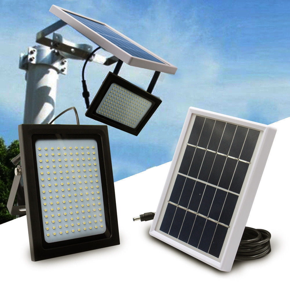 Solar 54 LED Light Sensor Flood Spot Lamp Garden Outdoor Security Waterproof BT 