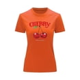 thumbnail image 1 of Playera Blusa De Cerezas Cherry Happy Have A Nice Day Casual Ropa Para Mujer Ropa De Dama Color Anaranjado Talla Chica Marca Emil SaEs, 1 of 4
