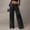 Black, variant on Sequin Wide Leg Pants For Women Sparkly Glitter Long Pants Tie Up Soft Elastic Waist Trendy Trousers Purple