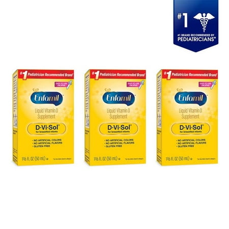 (3 Pack) Enfamil D-Vi-Sol Liquid Vitamin D Supplement for Infants, 1.67 fl oz (50 (Best Vitamin D For Infants)