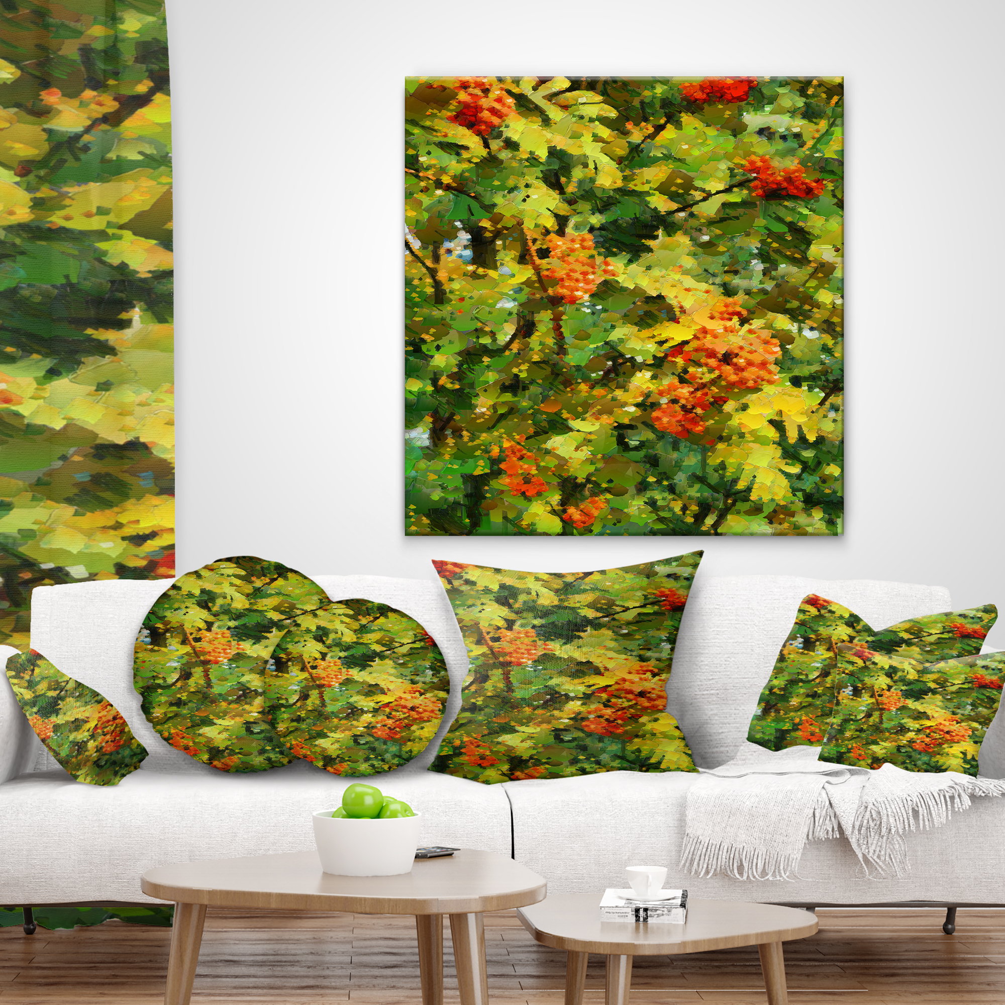 Designart Floral Pattern with Palette Knife - Flower Throw Pillow - 16x16