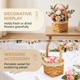 thumbnail image 5 of Handwoven Wood Flower Girl Basket with Lace Trim, Rustic Wicker Handheld Basket for Wedding Ceremony, Large Capacity Portable Decor Basket, Multi-use Picnic Photo Prop & Small Storage Basket, 5 of 8