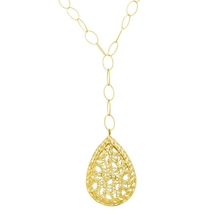Simply Gold Caged Teardrop Necklace in 14kt Gold
