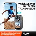 thumbnail image 3 of 4K/30FPS Sports Camera WiFi Camera Dual Screen 6-Axis Anti-Shake Touch Control APP Remote Control with Waterproof Housing Underwater 30M Video Pre Recording Built-in Battery for, 3 of 7