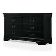thumbnail image 2 of Furniture of America Jussy Solid Wood 2-Piece Dresser and Mirror Set in Black, 2 of 4
