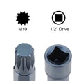 thumbnail image 3 of Uxcell Socket de Broca Spline Extra Largo Métrico M10 de 1/2 Pulgada, Longitud de 8 Pulgadas, 3 of 5