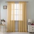 thumbnail image 1 of RT Designers Collection Celine Sheer 55 x 90 in. Rod Pocket Curtain Panel, Coffee, 1 of 4