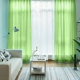 thumbnail image 3 of MAWCLOS Window Curtain 2 Panels Curtains Clear Long Sheer Voile Rod Pocket Solid White Treatments Basic Many Sizes Green 2PC-W: 20" x H: 51", 3 of 5
