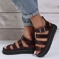 thumbnail image 1 of Sandalias gruesas para mujer, suela gruesa, zapatos con plataforma plana con tiras, talla nueva de verano, 1 of 3