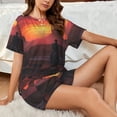 thumbnail image 6 of Womens Pajama Sets With Pocket, Sunset Western Desert Cowboy Lounge Sets Short Sleeve Sleepwear PJ Sets for Women, 6 of 6