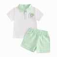 thumbnail image 2 of NIEWTR Toddler Baby Boy Golf Outfit Golf Cart Polo T-Shirt Tops with Shorts 2Pcs Summer Golf Clothes Set for 12M-5T(A01-Light Green,3-4 Years), 2 of 4