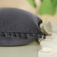 thumbnail image 4 of PiccoCasa Soft Velvet Decorative Pompoms Throw Pillow Covers Dark Grey 18" x 18" 4, 4 of 8