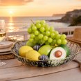 thumbnail image 5 of Plastic Fruit Bowl with Gold Trim,Clear Fruit Basket,Modern Decorative Serving Bowl for Kitchen Counter,Dining Room,Coffee Table, 5 of 8