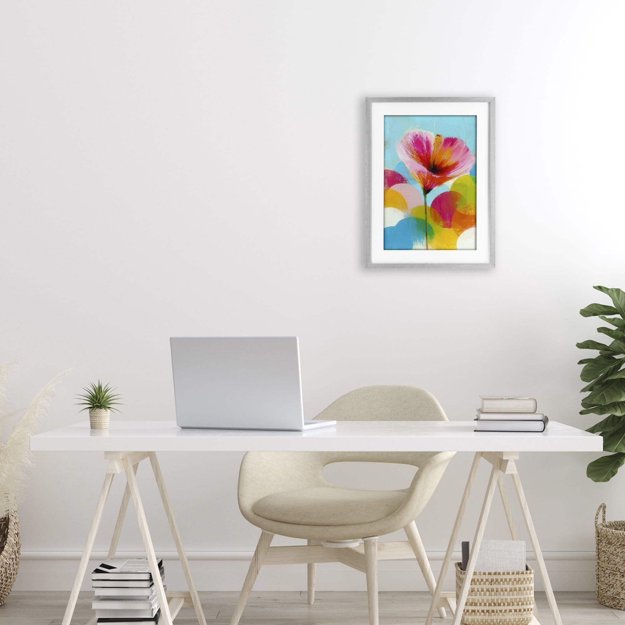 Stupell Industries Hibiscus In The Sun Gray Framed Print Under Glass, design by Chromatic Storm Studio