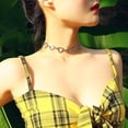 thumbnail image 3 of Collier Choker - Collier de Déclaration de Choker Cercle Géométrique Simple pour les Femmes Filles Collier Jewerly, 3 of 6