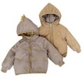 thumbnail image 2 of Spazoro Kids Girls Outwear Jackets, Winter Warm Cute Double-sided Hooded Coats for Girls Khaki Size 2 T, 2 of 3