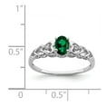 thumbnail image 2 of Auriga 925 Sterling Silver Emerald and Diamond Engagement Ring Size 7 for Women, 2 of 7
