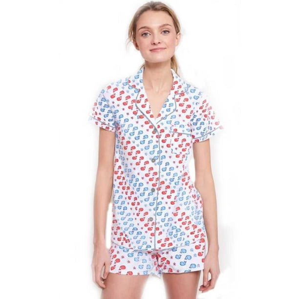 Roller Rabbit Polo Pajamas Short Set Moby Star Medium Walmart
