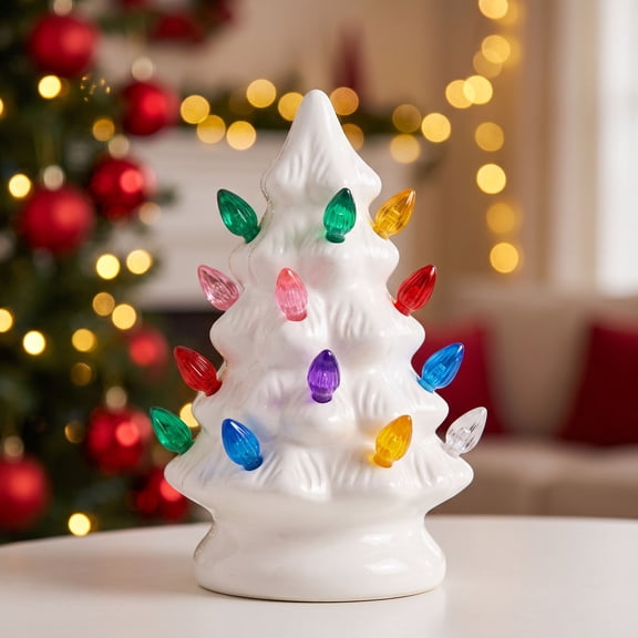 Edhome 100Pcs Replacement Light Bulbs Ceramic Christmas Tree Colorful Plastic Teardrop