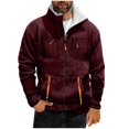 thumbnail image 2 of DayScoop Fall Outer Jacket for Men Long Sleeve Outerwear Big & Tall Solid Color Winter Fashion Casual Stand Collar Zipper Pocket Tops Plus Size, 2 of 4