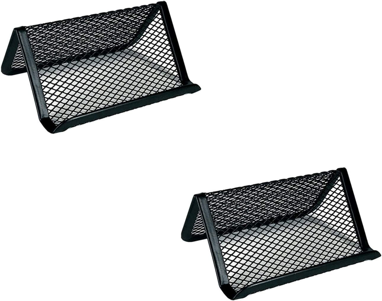 2 Pieces Business Card Holder, Metal Mesh Business Card Display Stands
