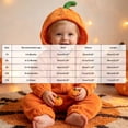 thumbnail image 3 of Wxirdiow Preemie Clothes Girl Halloween Costume Pumpkin Romper Outfit Zip Up Hoodie Romper Plush Jumpsuit Fall Winter,Orange,3-6 Months, 3 of 9
