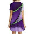 thumbnail image 7 of JTZGDY Summer Dresses for Women Loose Fit Casual Tie Dye Marble Print Crewneck Tshirt Dress Short Sleeve Sundress Beach Cover Ups Purple XXL, 7 of 7