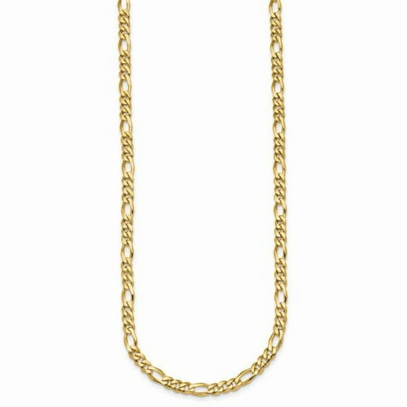 Auriga Fine Jewelry 14K Yellow Gold 4.8 mm Solid Figaro Chain Necklace for Men 20"