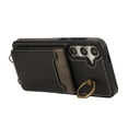 thumbnail image 3 of Wallet Back Case for Samsung Galaxy A14 5G with Wrist Strap, Stylish Magnetic Card Holder Finger Ring Kickstand PU Leather Lanyard Shockproof Slim Phone Case for Samsung Galaxy A14 5G, Black, 3 of 7