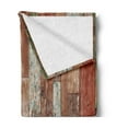 thumbnail image 2 of Rustic Soft Flannel Fleece Blanket, Grunge Style Planks Print Weathered Old Look Vintage Illustration Architecture Theme, Cozy Plush for Indoor and Outdoor Use, 60" x 80", Multicolor, by Ambesonne, 2 of 5