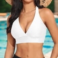 thumbnail image 5 of TOWED22 Women Underwire Bikini Top Only - Knot Front Bathing Suit Top Swim Bra Push Up Swimsuits Top White,S, 5 of 8