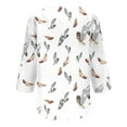 thumbnail image 4 of Prime Lightning Deals TodayWXLWZYWL Clearance Womens Tunic Summer Tops 3/4 Sleeve v Neck Plus Size Boho Floral Printing Tops Button Down Trendy Casual Loose Pullover Shirts, 4 of 5