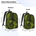 thumbnail image 3 of Bixox Tropical Palm Leaves Fern Leaf Printing Canvas Backpack Lightweight Casual Travel Backpack School Backpack Fits 15.6 Inch Notebook, 3 of 5