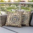 thumbnail image 4 of Vintage Flowers Pattern Pillow Covers 2 Pack Blue Classical Bohemian Style Pillowcase Waterproof Outdoor Throw Pillow Cover for Patio Garden Square Cushion 26”x26”, 4 of 9