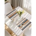 thumbnail image 5 of Orange Grey Striped Placemats Set of 6, Farmhouse Vintage Stripe Placemats for Dining Table, Place Mats for Kitchen Tabletop, Waterproof Wipeable Dining Table Mats Set, 5 of 9