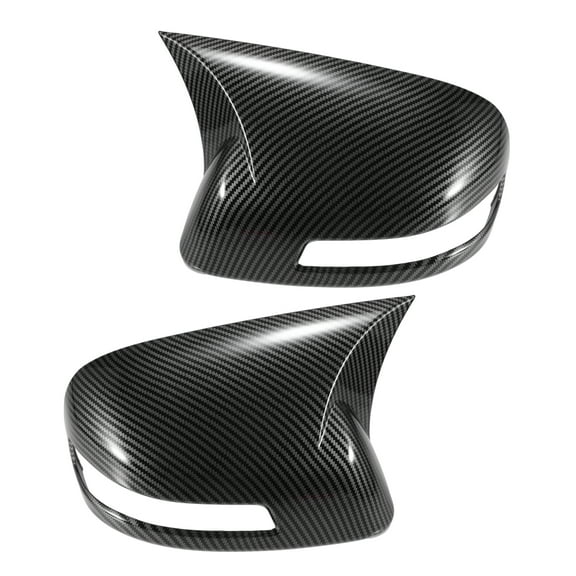 1 Pair Car Rear View Mirror Cover Cap Overlay Black Carbon Fiber Pattern for Honda Civic 9th Gen 12-15