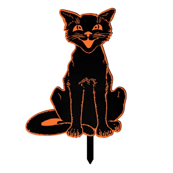 Wosthever Letreros de jardín duraderos y elegantes Cat para un ambiente festivo Creando un ambiente festivo Letrero de pila de tierra Kits de decoración para fiestas B
