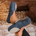 thumbnail image 4 of Women's Breathable Flat Shoes Comfortable Slip On Dress Shoes Fashion Color Blocking Low Cut Casual Shoes Blue Size 8.5, 4 of 7