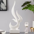 thumbnail image 2 of Abstract Art Modern Decor Sculpture Flame Shape Ornament Table Centerpiece Decor White, 2 of 7